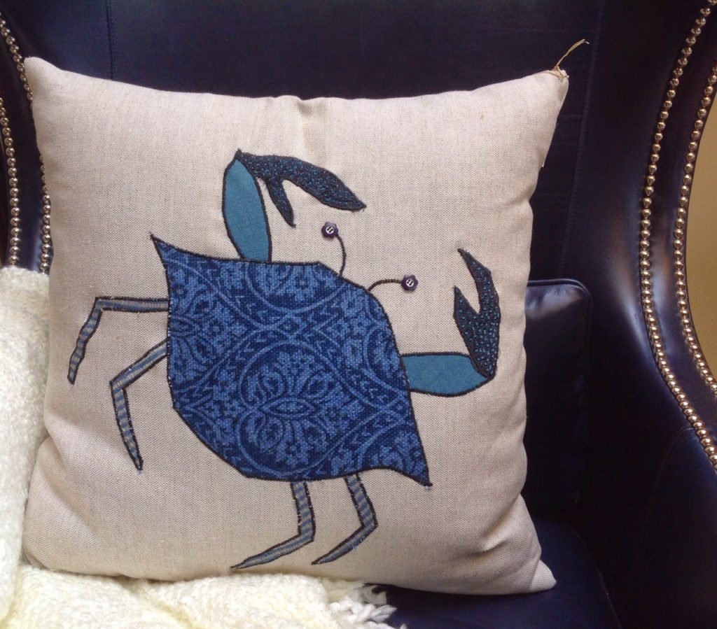 handcrafted crab pillow