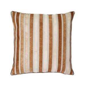 brown hide striped pillow