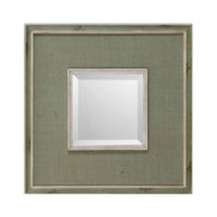 green burlap mirror