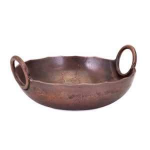 hammered copper serving bowl