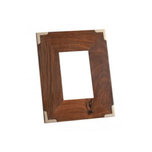 wood frame with silver corners