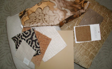 pallet of fabrics